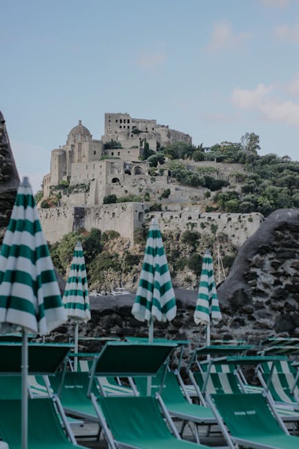 Ischia Ponte Castello Aragonese beach view