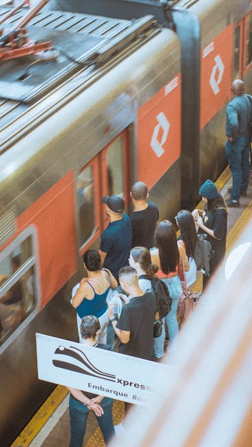 Naples funicular station boarding crowd