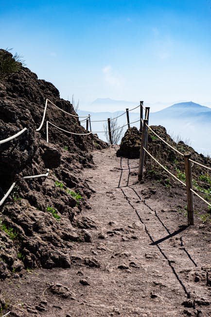 Vesuvius hiking trail volcanic rock midday