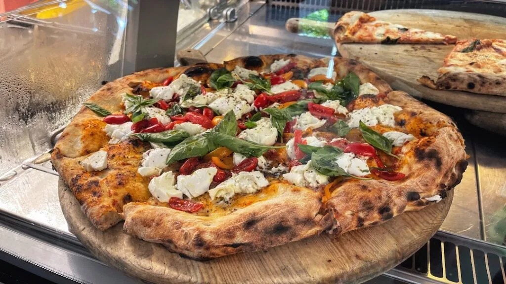 Glowing embers in a Naples wood-fired pizza oven